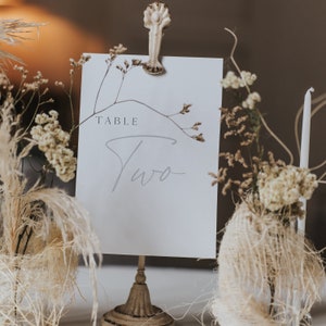 Modern table numbers for wedding - Table name cards