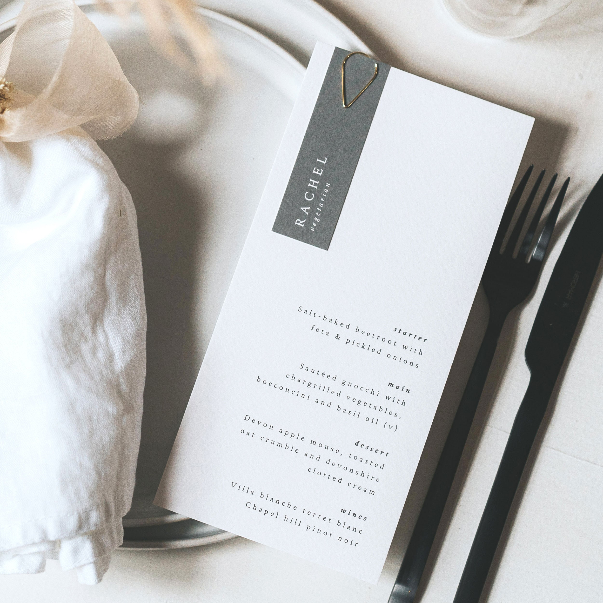 Wedding Menus & Place Cards - Day Menu Ideas UK