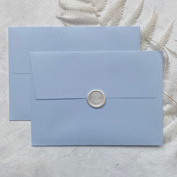 Baby blue envelopes | pale blue envelopes for wedding invites | Azure blue C5