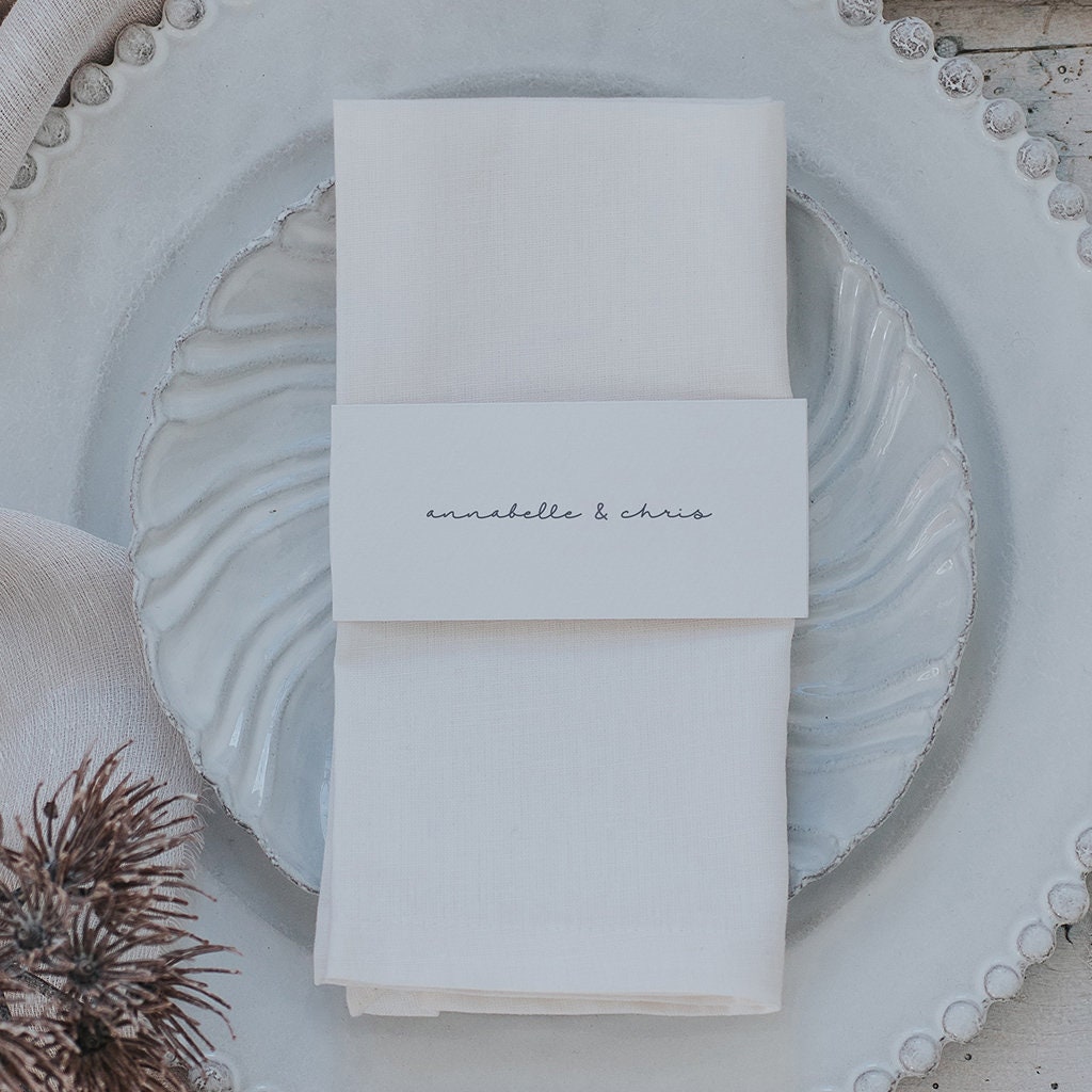 Wedding Napkin Ring Wrap - Holder Cards