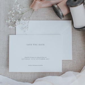 Classic and Elegant Save the Date Cards. Simplistic Save the Date Cards. Printed Save the Date Cards. image 3