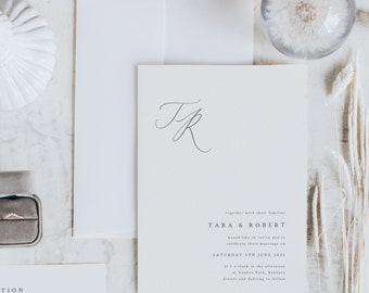 Modern wedding invite. Timeless and Elegant wedding invitation. Simple and Stylish wedding invitations.