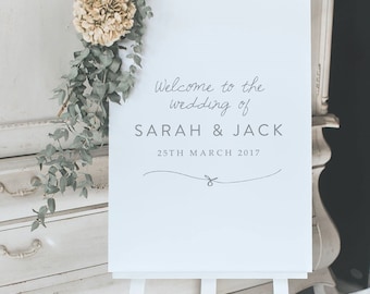 Simple Wedding Welcome Sign - Personalised Welcome to our Wedding Sign