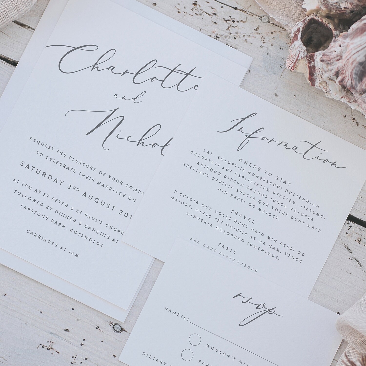 Modern Wedding Invitation Set