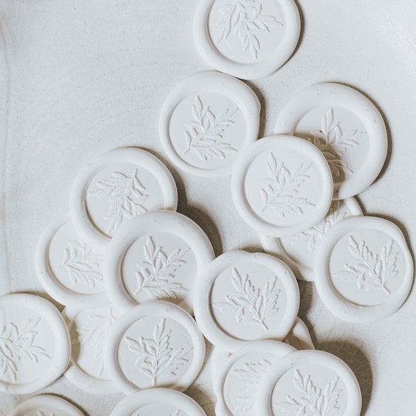 White Wax Seal - Flower wax seal design - Wax Seal Sticker