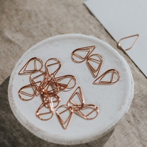 Rose Gold paper clips for wedding - Rose Gold teardrop paper clips