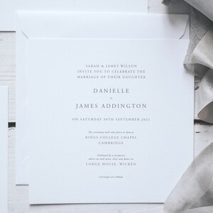 Simple, Elegant and Classic Printed Wedding Invitations with Envelopes - Wedding Invites