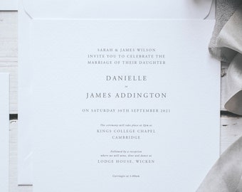 Simple, Elegant and Classic Printed Wedding Invitations with Envelopes - Wedding Invites