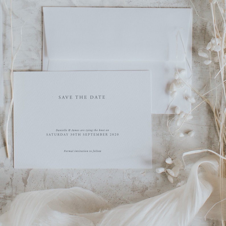 Classic and Elegant Save the Date Cards. Simplistic Save the Date Cards. Printed Save the Date Cards. image 4