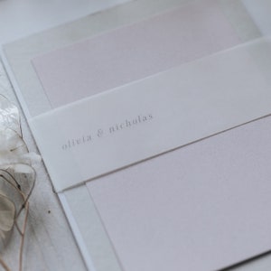 Vellum Belly Band - Clear Wrap for Wedding Invitations - Vellum Paper - Translucent Invite Wrap - Wedding invitation jacket - Vellum Band  -