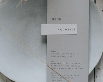 Kaarten bruiloftsmenu met naamkaartje - trouwdagmenu's - naamkaartje bruiloft - menu met plaatsnaam - naamkaartjes bruiloft
