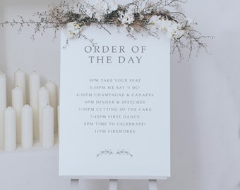 Order of the Day Sign is the Perfect Board to Welcome your Guests - Wedding Sign - Order of Events Sign - Personalised Wedding Sign