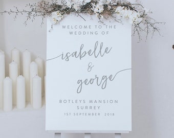 Wedding Sign with Relaxed Calligraphy Style Font - Personalised Wedding Welcome Sign - Welcome to Your Day Signage