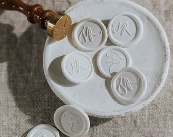 Personalised Wax Seals, perfect for wedding invitations - Self Adhesive Wax Seal - Envelope Seal - Brass Stamp