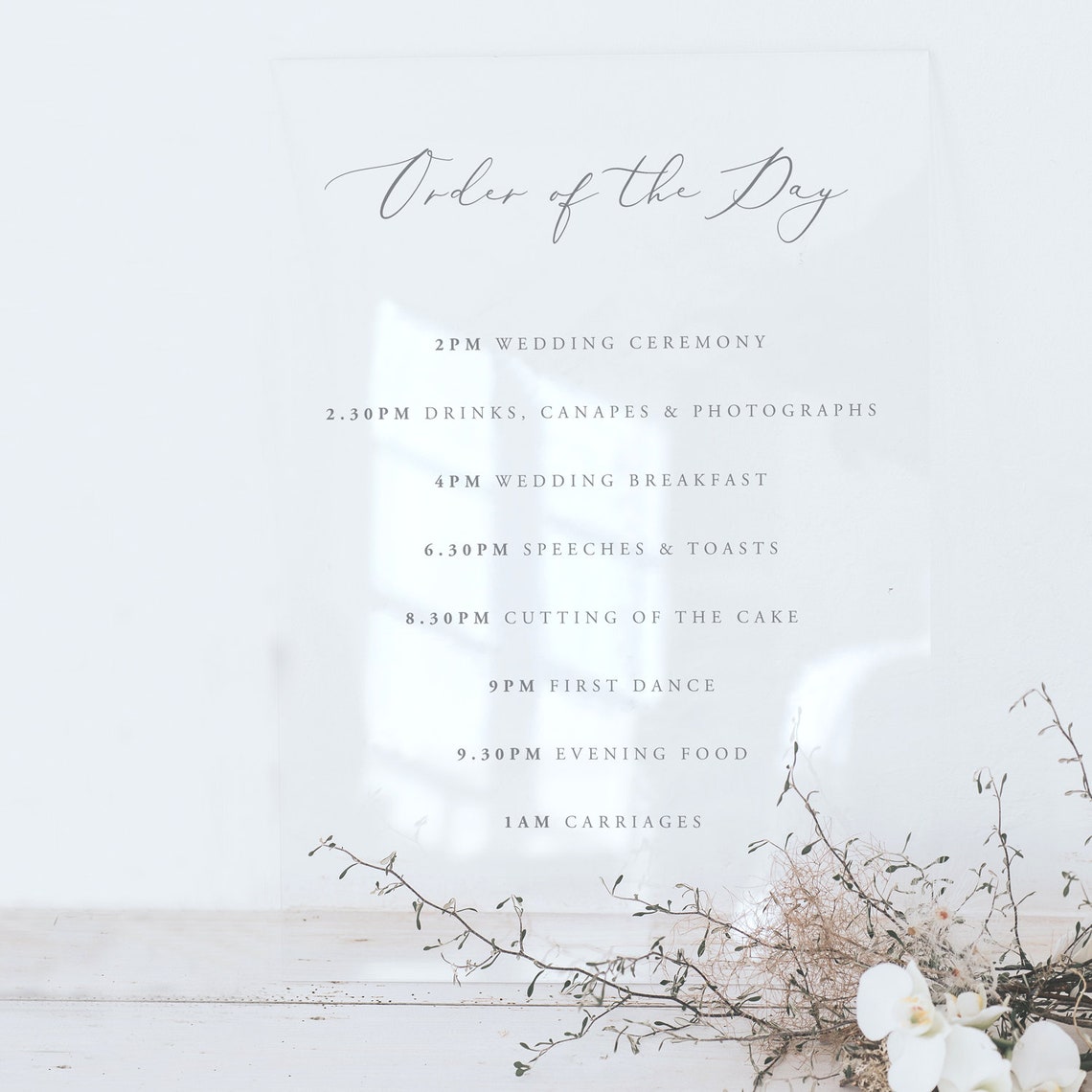 Order of the Day Sign With Beautiful Font- Wedding Sign - Order of ...