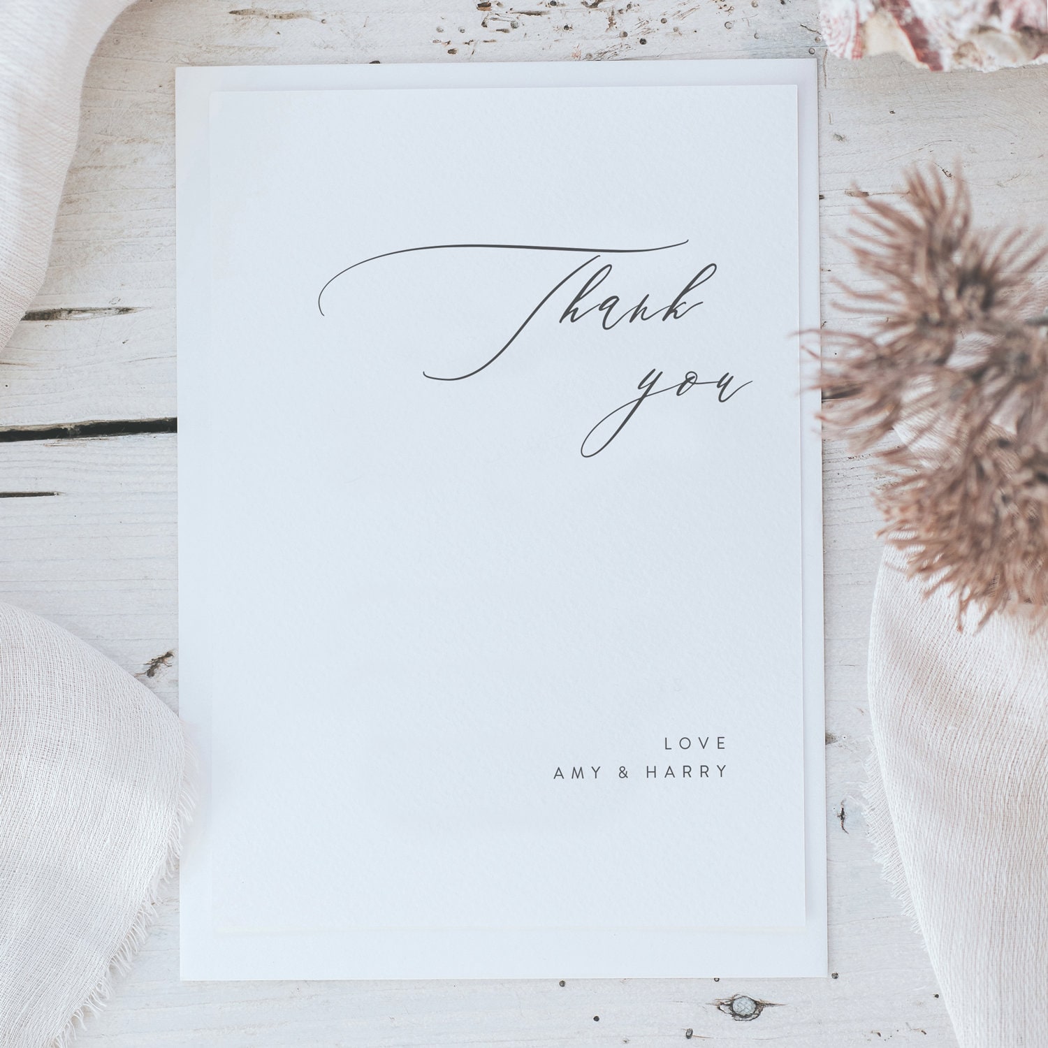 stylish Thank You Card - Cards With Envelopes Printed Personalised Greeting