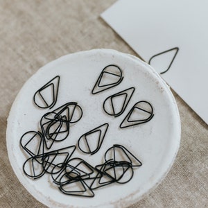 Black paper clips for wedding - Black teardrop paper clips