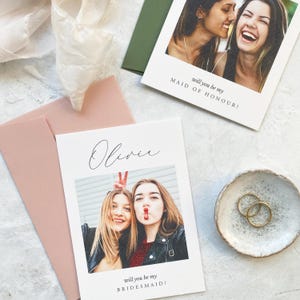 Tarjeta de propuesta de dama de honor / Propuesta de dama de honor / Tarjeta de felicitación personalizada ¿Quieres ser mi dama de honor?
