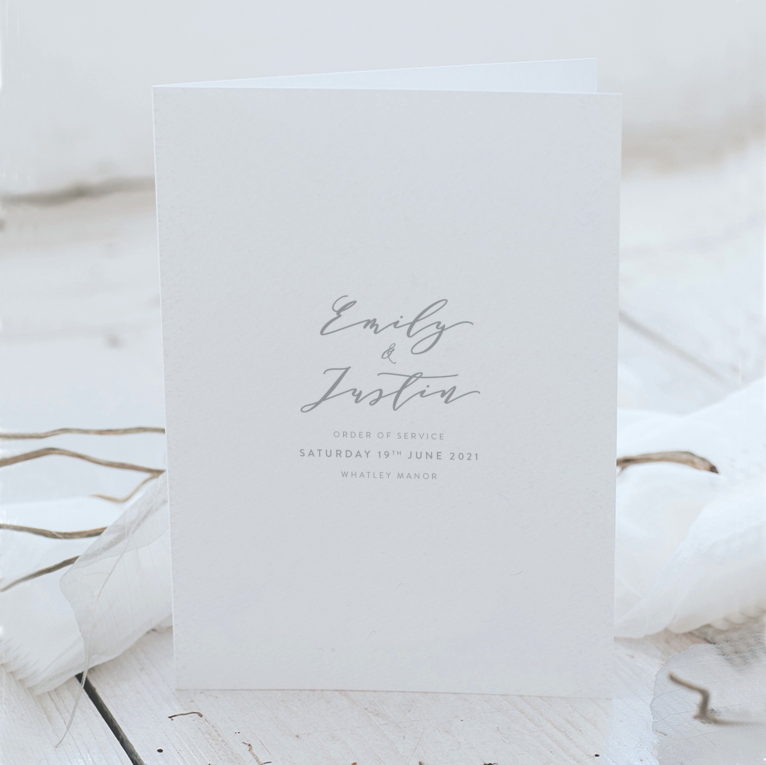 Elegant Order Of Service - Printed Wedding Program