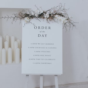 Elegante Orde van de Dag Teken - Bruiloft Teken - Volgorde van Evenementen Teken - Gepersonaliseerde Bruiloft Signage