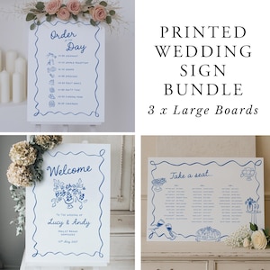 Skurriles Hochzeitsschild Set | Hochzeit Zeichen Paket | Benutzerdefinierte Beschilderung | Willkommenstafel | Sitzplan | Reihenfolge der Ereignisse | Zeitstrahl