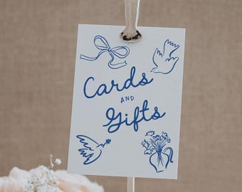 Whimsical Cards and Gifts Sign | Wedding Signage | Gifts and Cards | Personalised Sign | Editable Sign | Reception