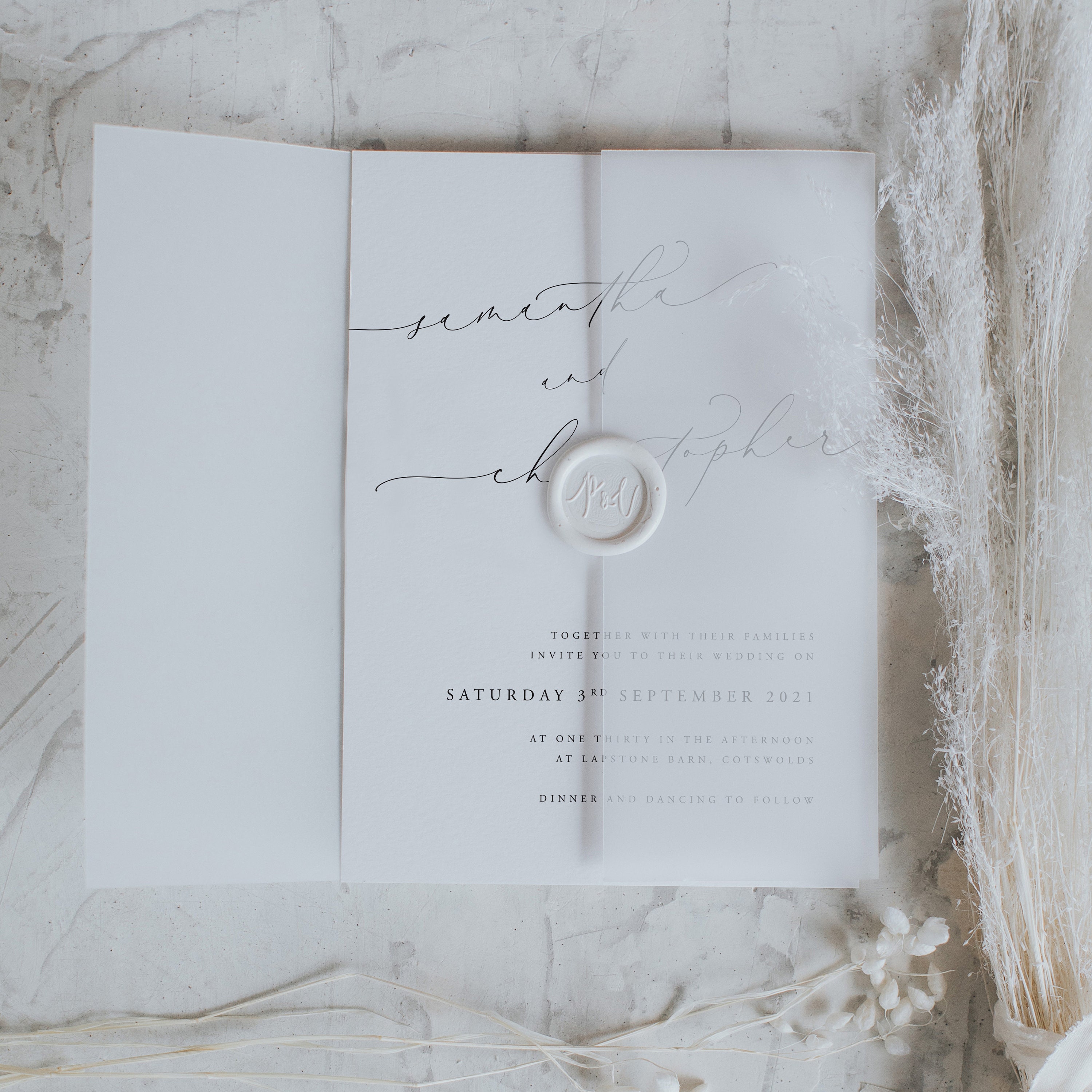 Vellum Jackets for A5 Wedding Invitations Pre Folded Etsy UK