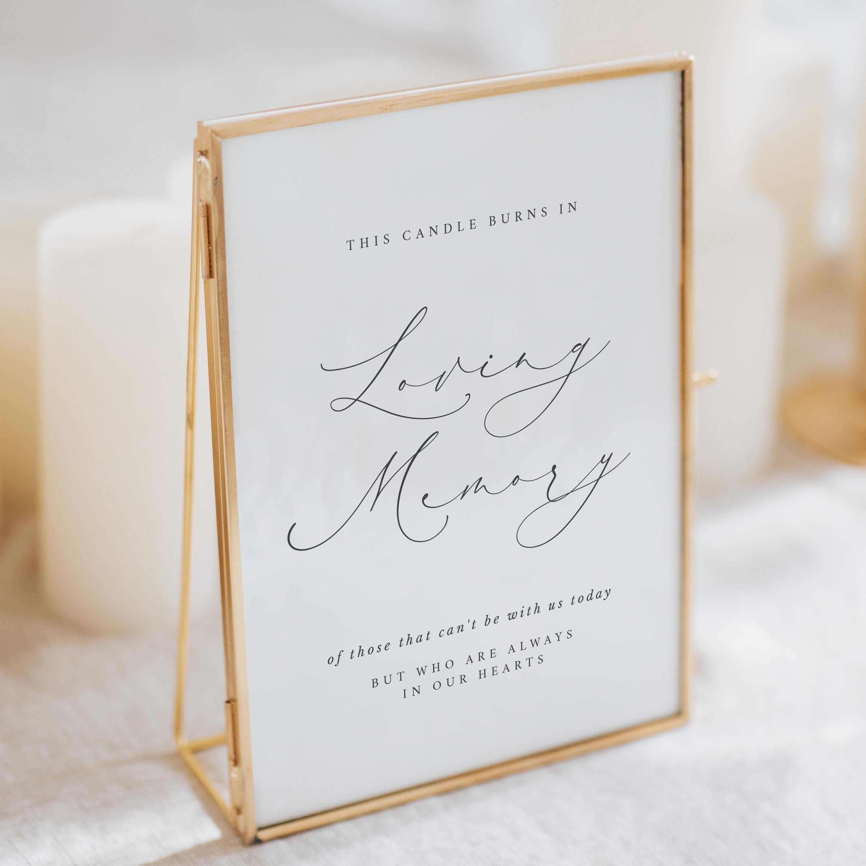 Mwmory Sign Memory Table Sign | in Loving Memory Sign | This Candle Burns Sign ...