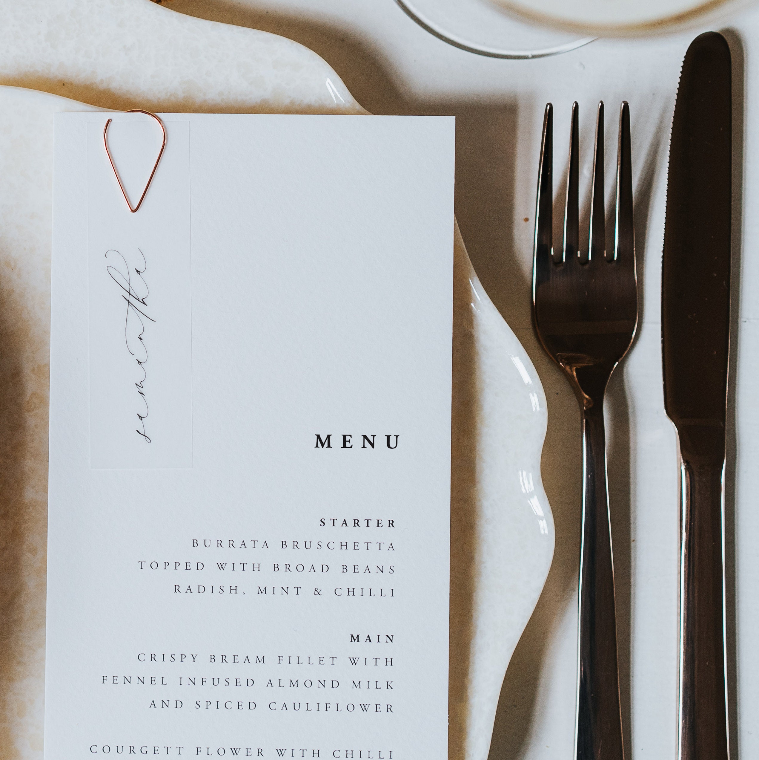 Wedding Menu & Place Cards - Day Menus Party