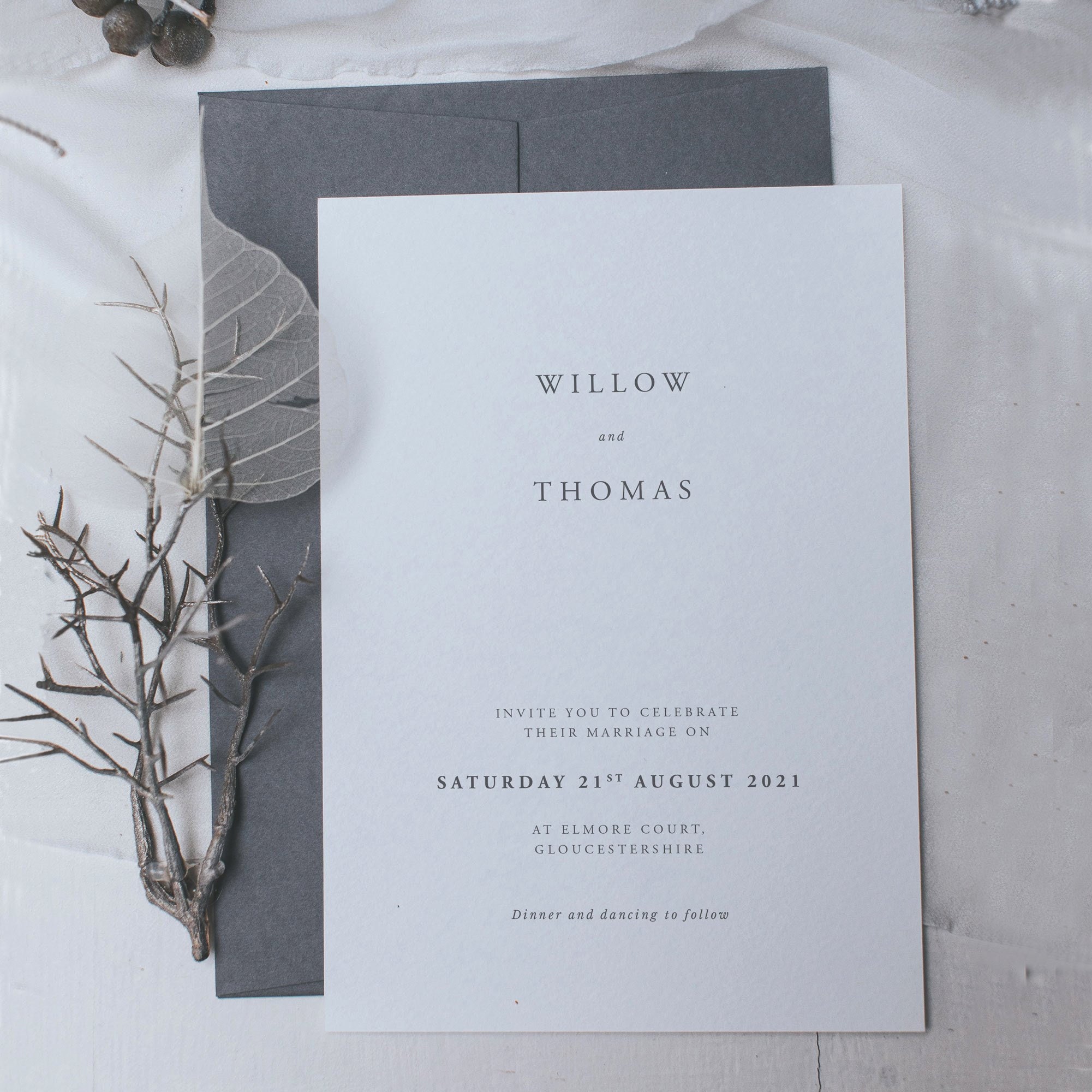 Classically Elegant Wedding Invitation - Includes Envelopes Personalised Invite