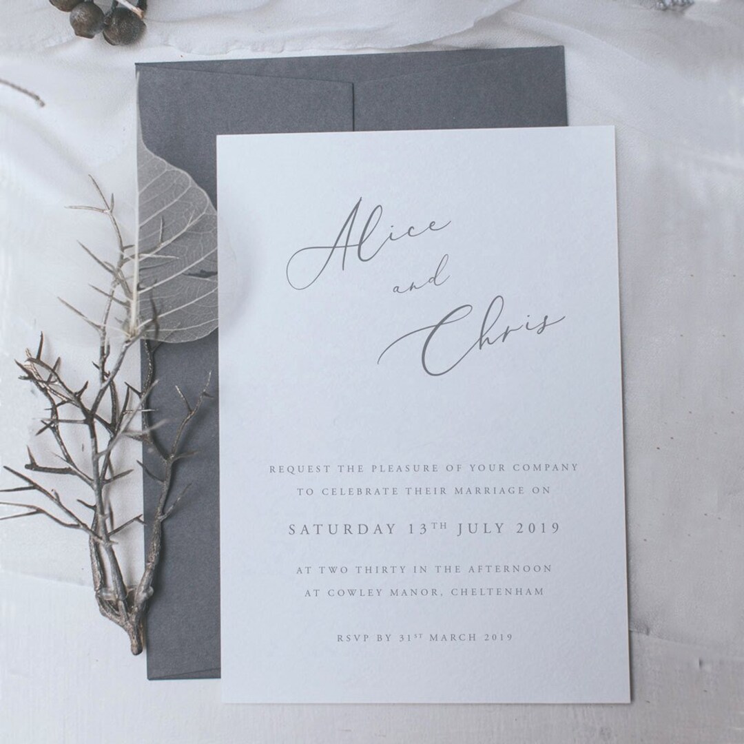 Simple Wedding Invitation Template Printed - Wedding Reception ...