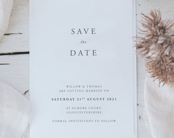 Elegant Save the Date - Save the Date card with Envelopes - Printed Save the Dates