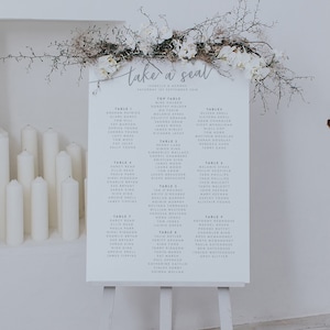 Fun Table Plan Seating Chart featuring Simple and Modern Font - Table Plan - Seating Chart - Printed - Wedding Table Plan