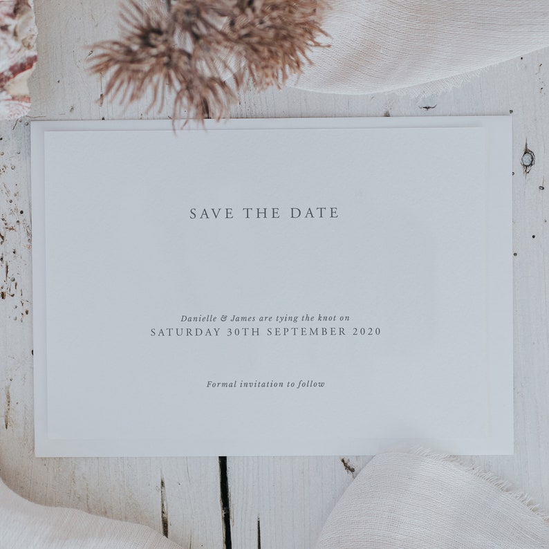 Classic and Elegant Save the Date Cards. Simplistic Save the Date Cards. Printed Save the Date Cards. image 5
