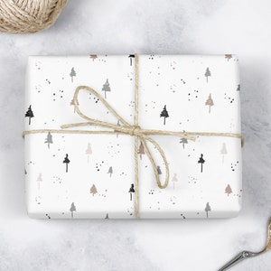 Eco christmas wrapping paper recyclable wrapping paper minimal white christmas wrapping paper image 1