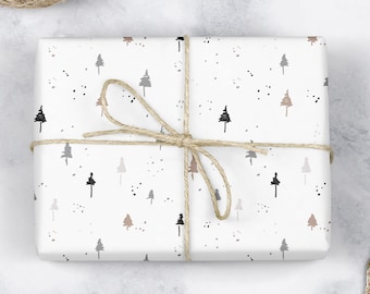 Öko-Weihnachtsgeschenkpapier - recycelbares Geschenkpapier - minimal weißes Weihnachtsgeschenkpapier