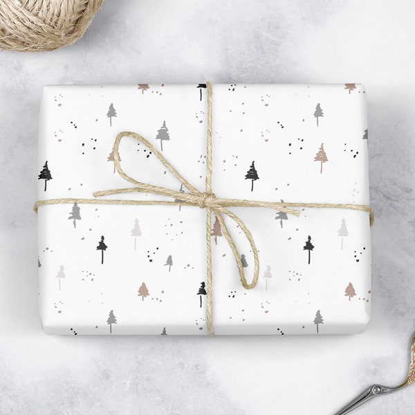 Eco christmas wrapping paper - recyclable wrapping paper - minimal white christmas wrapping paper