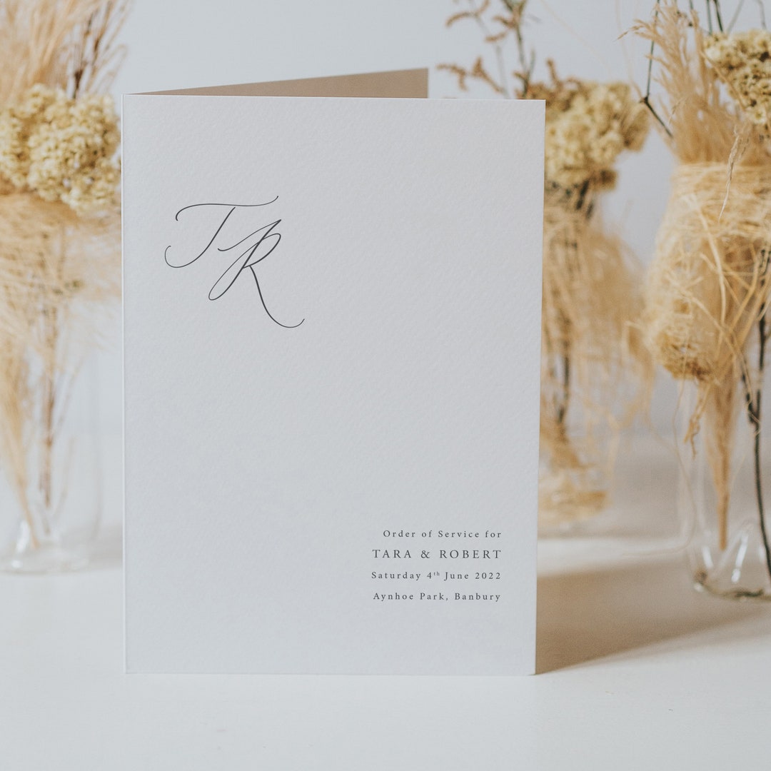 Order of Service Template Printed Order of Service Church Wedding