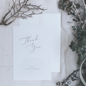 Bedankkaarten met vrijlopend lettertype - Bedrukte bedankkaarten met enveloppen - Gepersonaliseerde wenskaarten