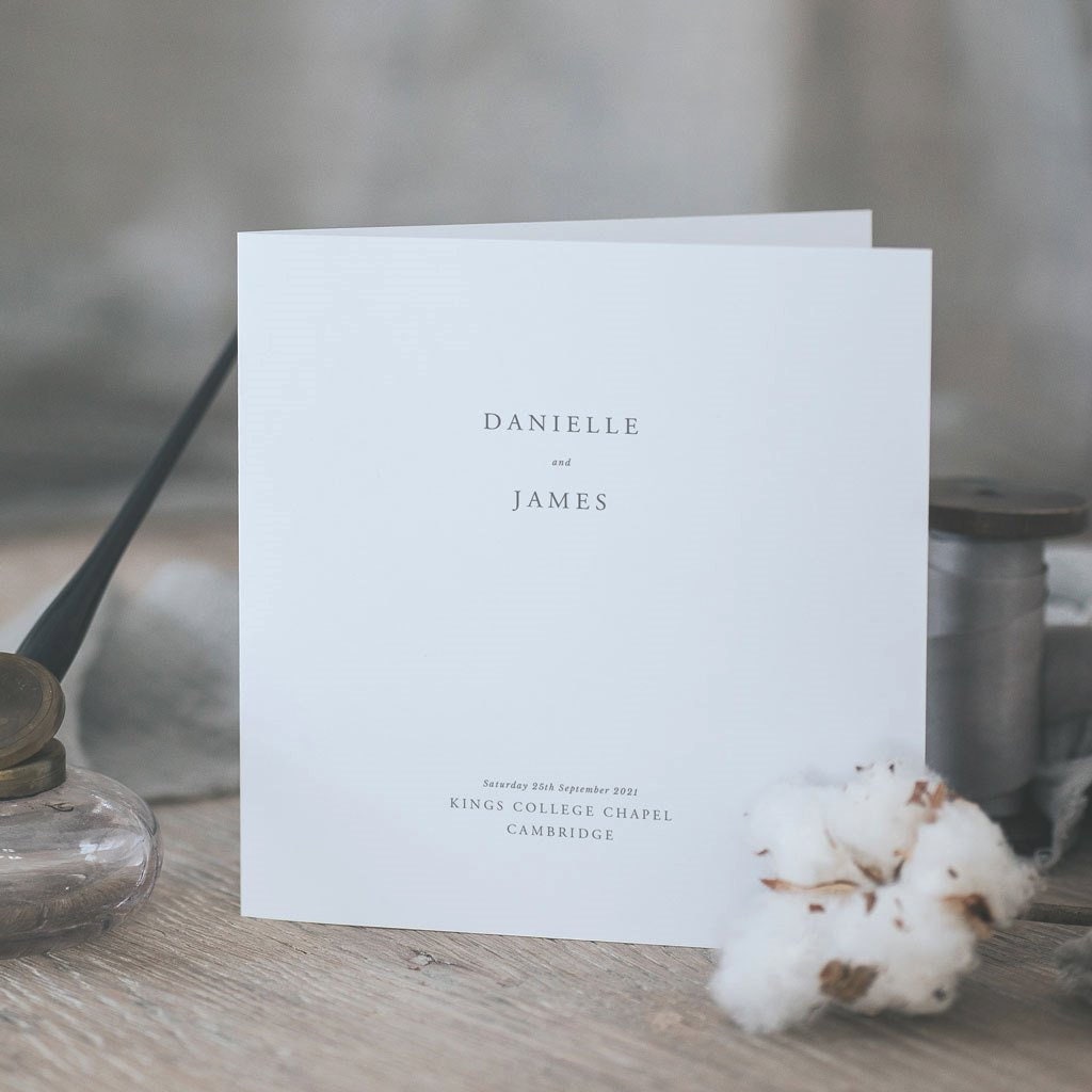 Elegant & Simple Square Printed Order Of Service Wedding Program