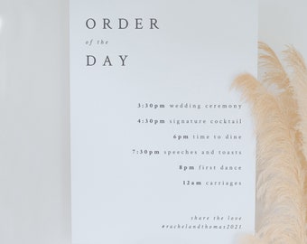 Order of the day board - wedding order of events board - order of events wedding