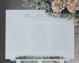 Simple Seating Plan - Seating Chart - Printed Table Plan - Wedding Table Plan - Wedding Seating Chart - Printed