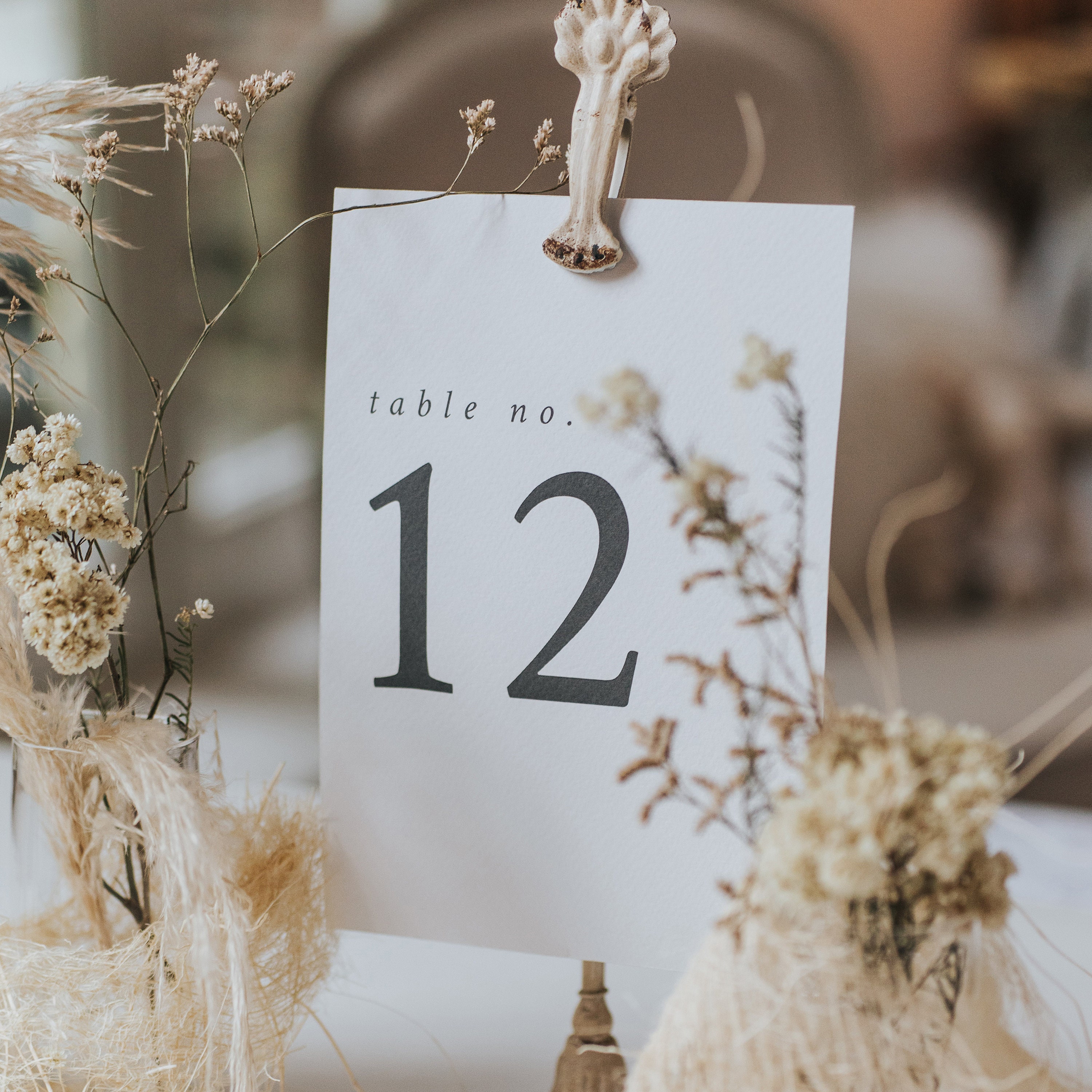 Wedding Table Numbers Printed - Number Mockup Simple