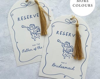 Letrero de asiento reservado caprichoso / Decoración para el pasillo de la boda / Reservado para la familia / Letrero de asiento personalizado / Papelería para bodas