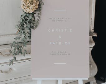 Blush Willkommen Hochzeitsschild - Hochzeitsschild - Willkommensschild - Personalisiertes Willkommen in unserem Hochzeitsschild