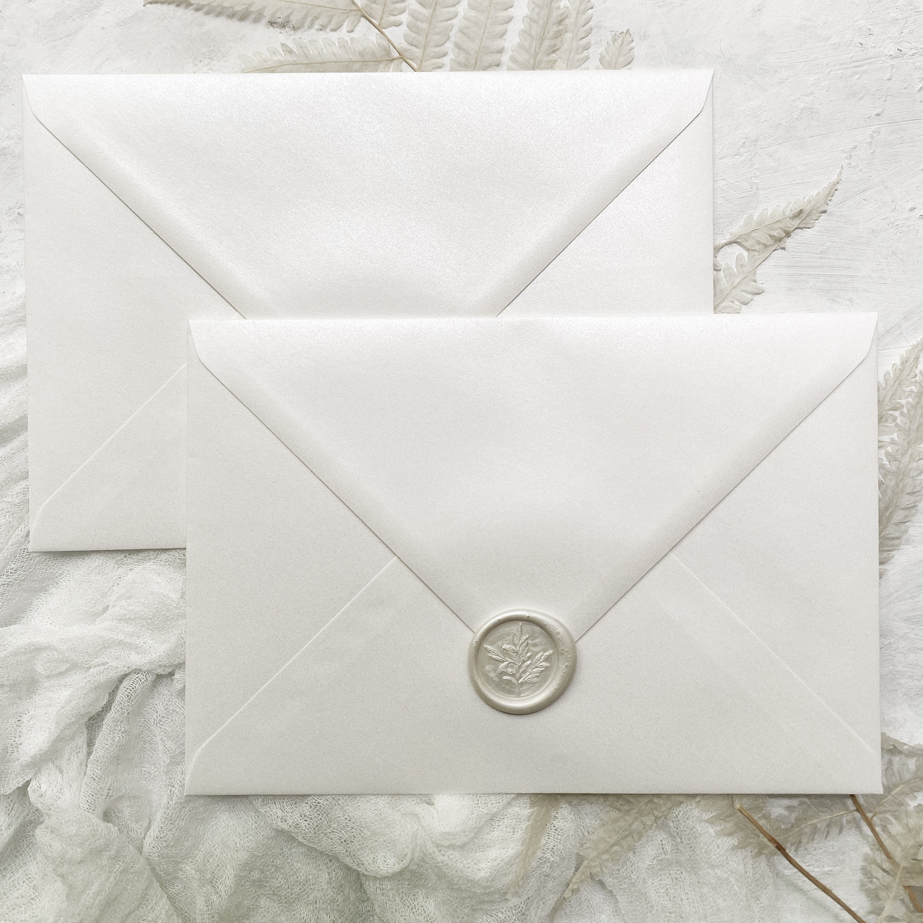 Pearl White Envelopes for Wedding Invites | A5 for C5 | 5x7 Envelopes