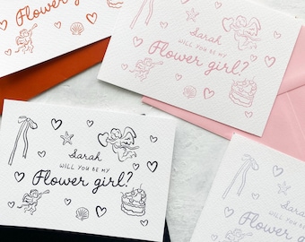 Flower Girl Proposal Card, Bridesmaid Proposal Cards