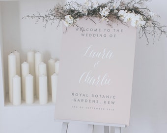 Blush Wedding Welcome Sign - Wedding Sign - Welcome Sign - Personalised Wedding Sign