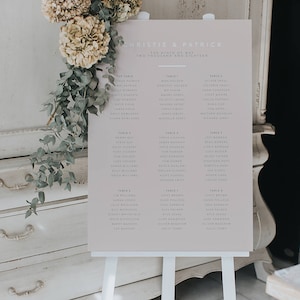 Modern Style Blush Pink Table Plan - Wedding Table Plan - Seating Chart