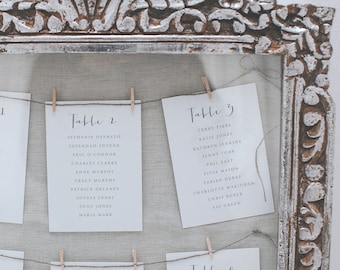 Beautiful Calligraphy style table plan cards - Seating Chart